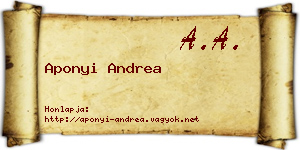 Aponyi Andrea névjegykártya